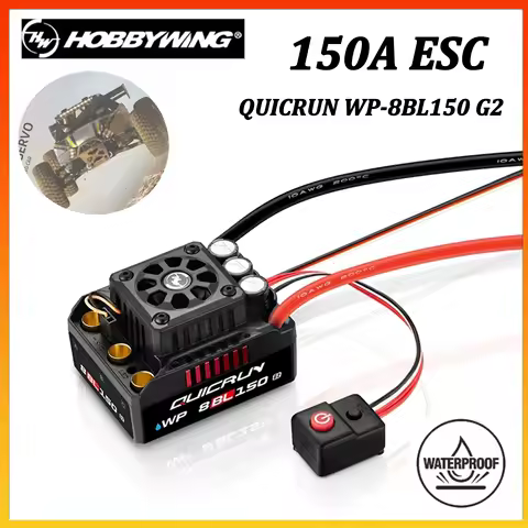 HOBBYWING 150A Waterproof Sensorless Brushless ESC 3-6S QuicRun WP-8BL150 G2 Speed Controller for RC