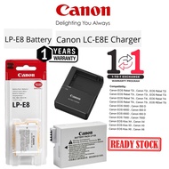CANON LP-E8 BATTERY + CANON LC-E8 CHARGER FOR CANON EOS 550D 600D 650D 700D (1 YEARS WARRANTY) 1 TO 
