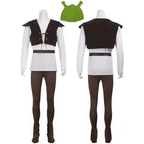 Monster Shrek Cosplay Costume Shrek Cos Halloween Role Play Costumes Shirt Vest Pants Full Set Party