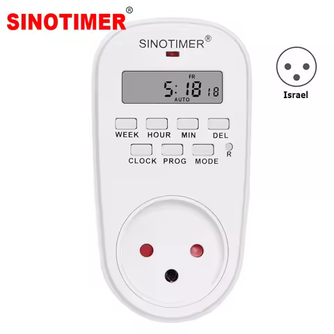 SINOTIMER Israel Plug Digital Weekly Programmable Electrical Wall Plug-in Power Socket Timer Switch 