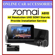 70mai A810 Dash Cam 4K Resolution Sony Starvis Lens Dual Vision Car Recorder with GPS ADAS DVR 70 Mai