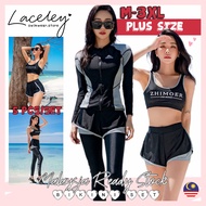 [ Laceley ][M-3XL]Premiun 5pcs Long Sleeve Rashguard Woman Swimsuit Swimwear Bikini 泳装[L767]