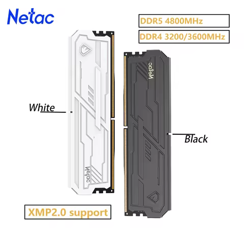 Netac Shadow Ill DDR4 8G 16G 8Gx2 16Gx2 Memory RAM DDR4 3200MHz 3600MHz UDIMM DDR5 4800MHz XMP2.0 Du