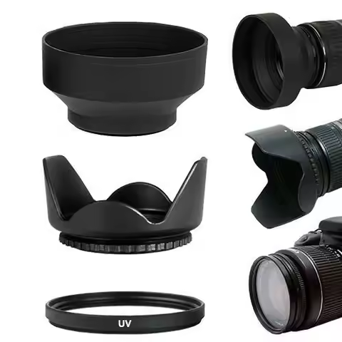 58MM Lens Hoods & UV Filter Kit for Canon 18-55mm 75-300mm 70-300mm 55-250mm 850D 800D 90D 80D 70D 1