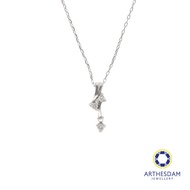 Arthesdam Jewellery 9K White Gold 3Diamond Pendant Chain Set 0.05CT