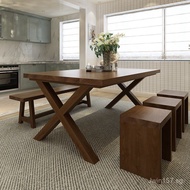 Home Selected Dining Table and Chair Set loft Rectangular Multiplayer American Vintage Dining Table 