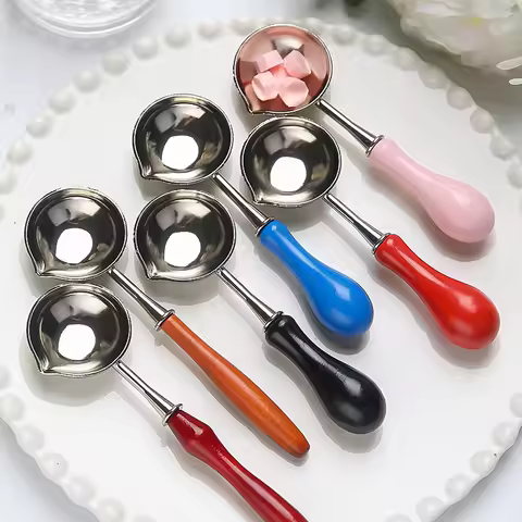 2024 New Lacquer Silver Sealing Wax Spoon Retro Spoon For Lacquer Stove Heating Lacquer Wax Tool Sta
