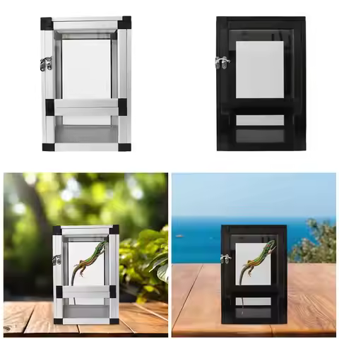 Reptile Terrarium Gecko Tank,Sturdy,with Front Door Reptile Tank 360°