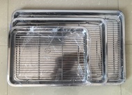 ถาดสแตนเลสพร้อมตะแกรง ถาดพร้อมตะแกรง (สแตนเลสแท้ไม่ขึ้นสนิม) ขนาด S40*30*2/M45*35*2/L50*35*2/XL60*40