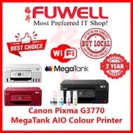 Fuwell - Canon PIXMA G3770 Wireless Refillable Ink Tank AIO Printer (Print/Scan/Copy), 1.35" LCD, Bl