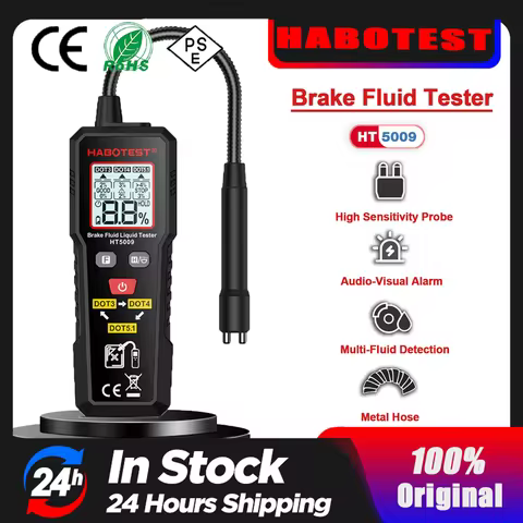 HT5009 Digital Brake Fluid Tester Flexible Probe Auto Car Brake Oil Moisture for Detector DOT3/DOT4/