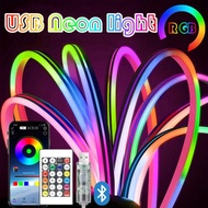Lampu Neon Flex Running LED Remote 5m Lampu warna warni LED Running RGB App Control Sensor Tahan Air
