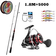 HAIYI FISHING  2.1M/7FT คันเบ็ดคาร์บอน ครบชุด รอกโลหะ ลากสูงสุด 21กก. 2000-7000 ชุดรอกตกปลา สายเบ็ดพ