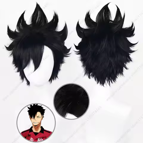 Anime Kuroo Tetsurou Cosplay Wig 30cm Black Short Heat Resistant Synthetic Hair