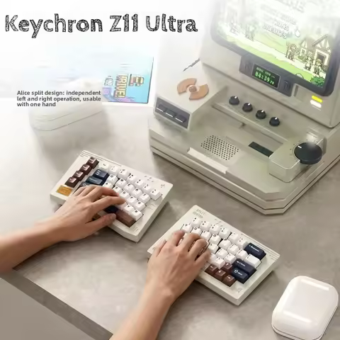 Keychron Z11 Ultra Split Mechanical Keyboard Tri Mode Wireless Dual 8K 68 Keys Aluminum Alloy Body L