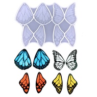 DIY Crystal Epoxy Resin Mold Mirror Butterfly Wing Earrings Pendant Keychain Silicone Mold