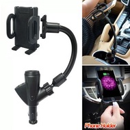 **包郵** 雙USB車載手機支架  360旋轉汽車點煙器充電器 多功能平板通用撐座 [平行進口]