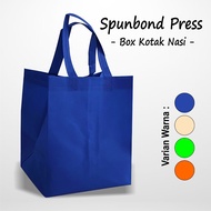 (12 Pcs) 23x23 Hajatan Bags 30 cm High 75 GSM Thick PRESSED BOX Bags for 22x22 Rice Boxes Rice Box/s
