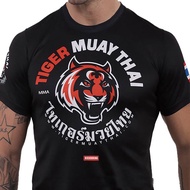 Selling Thai Tiger Muay Thai Stretch Cotton Sports T-shirt MMA Fighting UFC Mixed Fighting Boxing Br