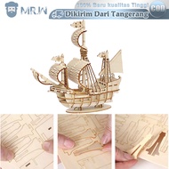 LAYAR 1set Ship Model Kit DIY Pirate Ship Model Puzzle 3d Wooden Sailboat