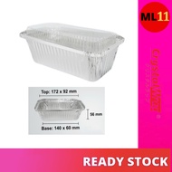(5 PCS) CRYSTAL WRAP Rectangle Aluminium Foil Tray with Lid 4571-P