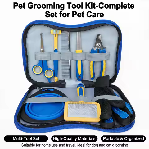 Pet Dog Cat Grooming Products Knotting Comb Straight Comb Nail Clipper File Hair Trimmer Hair Remova