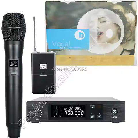 MICWL Stage Performance QLX Vocal UHF Synthesized Wireless Microphone System ME3 Headset Lavalier Be