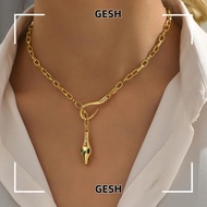 GESH Metal Snake Necklace, Individuality Snake Design Snake Pendant Necklace, Fashion Jewelry Vintag