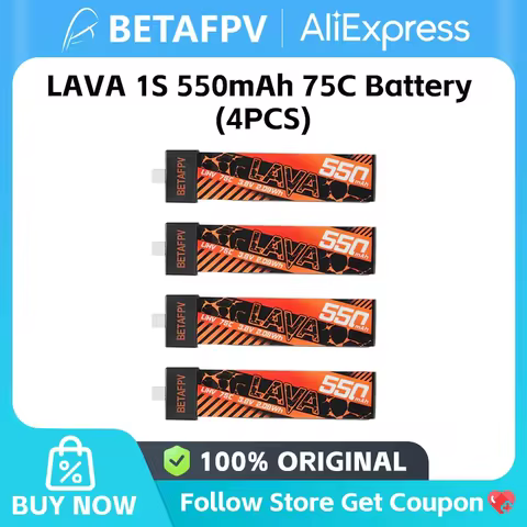 BETAFPV LAVA 1S 550mAh 75C Battery (4PCS) for Meteor75 Cetus Pro Cetus X FPV