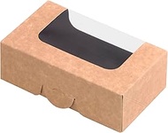 Packnwood Kraft Sushi Box with Window | Brown Disposable Bakery Takeout Container Box with Clear Win