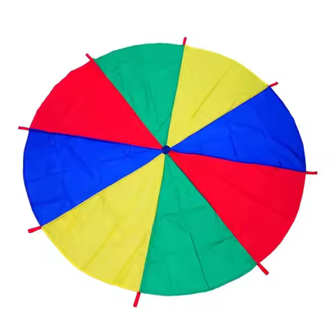 2M/4M Diameter Kids Outdoor Teamwork Game Prop Rainbow Parachute Toys Jump Bag Bounce Play Mat Schoo