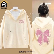 Hoodie Zipper Hooded Motif KoreanSimpul Women Spring Autumn Harajuku Hoodie Loose Oversize SML XL 2X
