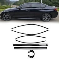High Quality-2020-2026BMW/3 Series G20 G28 Window Trim Stainless Steel Piano Black Trim