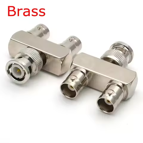 1Pcs Q9 BNC Male Plug To 2x Double BNC Female Connector BNC Male To 2x Dual Female Tee Type 3Way Spl