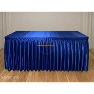Table Cover Skirting Table Cloth Satin Silk Pleated all Sides 4/5/6/8ft Lifetime Table Events Party