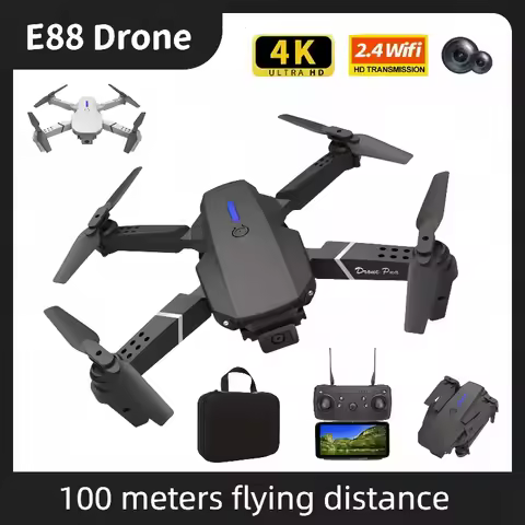 2025 E88 Professional Wide Angle RC Dron HD 4K Camera Mode Foldable Helicopter Aircraft Quadcopter D