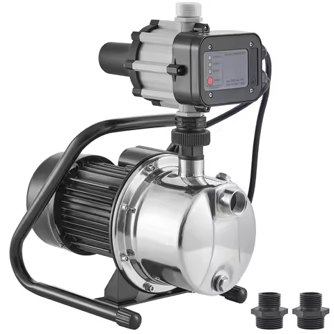 SucceBuy Shallow Well Pump Portable Sprinkler Booster Jet Pumps, Automatic Controller for Garden Law