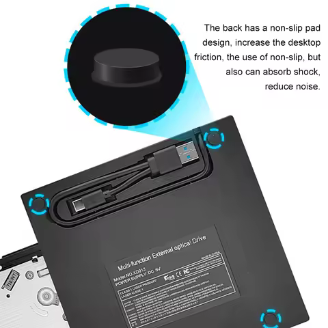 7-in-1 USB 3.0 Type C DVD Player Burner Reader with SD/TF Port Multi-Function Drive for Windows XP/7