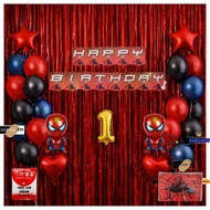 30Pcs Balloon Set Boys Birthday Party Decoration Happy Birthday Banner Spiderman Captain America Hap