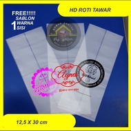 D0- sablon custom plastik HD roti tawar 12.5 x 30cm