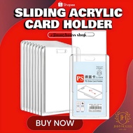 Sliding Acrylic Crystal Clear ID Card Hard Plastic ID For School & Office ID Holder