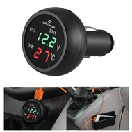 [LazChoice]3 in 1 12/24V Car Auto LED Digital Voltmeter Gauge+Thermometer+USB Charger