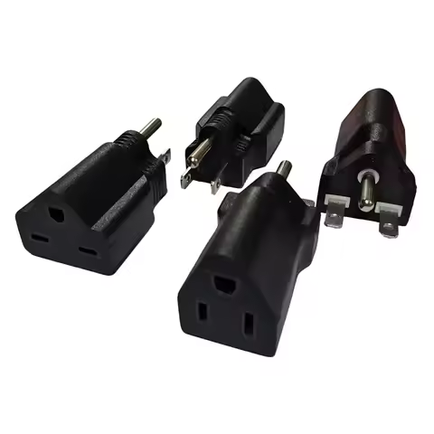 1pcs Black Copper America Standard male to female 6-15P to 5-15R power adapter plug Nema 5-15P to 6-