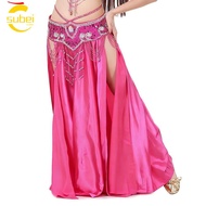 Subei1 Shiny Bohemian Chiffon Dancing Skirt with Tassels - Perfect for Belly Dance Shows