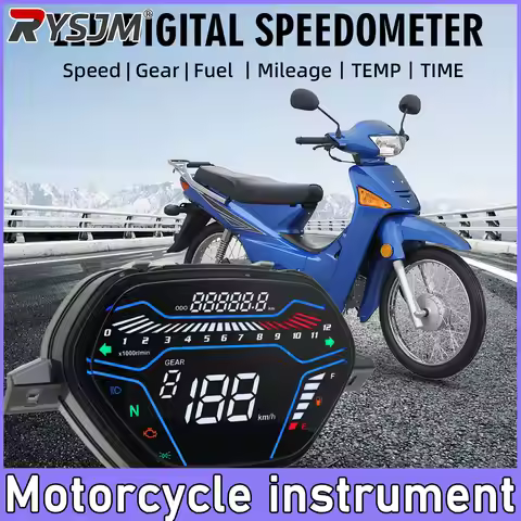199Km/h LED Dashboard RPM Tachometer Digital Motorcycle Speedometer Temp Fuel Gauge for Honda EX5 Cl
