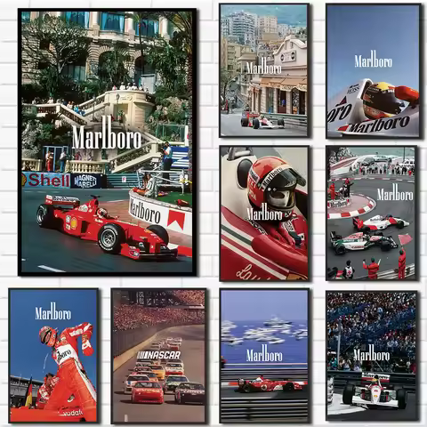 Vintage F1 Monaco Fashion Racing Sports Car Photo Poster HD Printed Canvas Painting Wall Art Picture
