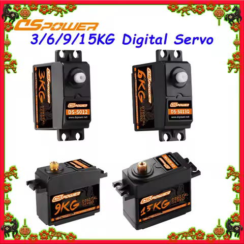 DSPOWER 3KG 6KG 9KG 15KG Digital Servo Metal/Plastic Gear RC Servo Motor for 1/10 RC Model Car Helic