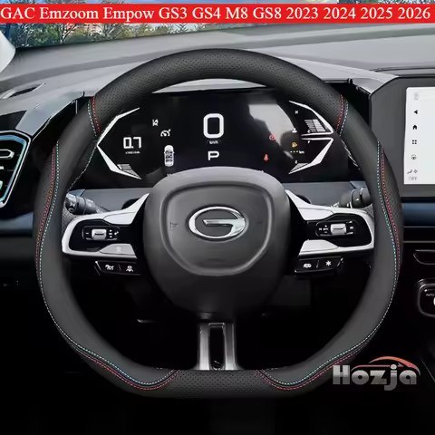Leather Car Steering Wheel Cover for GAC Emzoom Empow GS3 GS4 M8 GS8 2023 2024 2025 2026 Accessories