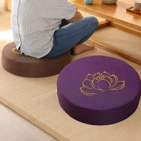 40X6CM Yoga Meditation Linen Cushion Hard Lotus Texture Meditation Cushion Backrest Pillow Tatami Ma