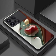 Ốp Lưng cho XIAOMI POCO M6 4G/ M6 PRO/ X6 PRO – Mặt Kính Cường Lực Cao Cấp – Họa Tiết Trái Táo Đẳng